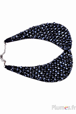 Collana di perle sfaccettate - 15 x 15 cm - blu notte